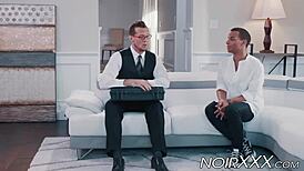 Handsome Tall Businessman Meets Young Hunky Black Gay