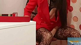 Colleague Secretary Mala Dvojka Shows Off Shaved Pussy and Sexy European Ass in Fetish Play