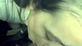 He watches her perfect ass while she sucks and squeezes his cock for a cumshot