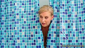 naughty boss's stepdaughter joins him in the shower for taboo fun