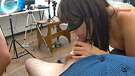 Shared my wife with a friend for threesome double blowjob 😜