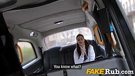 19yo Brunette Student Pays Taxi Driver With Pussy Ride