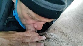 Feeling the intense passion in backseat uncut fun leading to cum swallow.