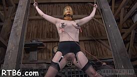 Gagged and bound for intense choking and pussy fucking punishment