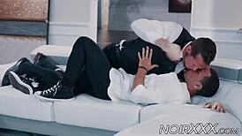 Handsome Tall Businessman Meets Young Hunky Black Gay