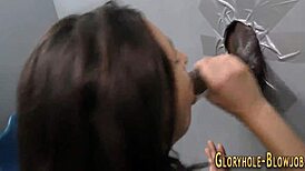 Babe creampied at gloryhole!