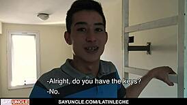 yo, watch this tattooed latino hunk top a big dick boy in a raw group session.