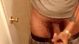 showing off my monster cock for the camera in solo masturbation