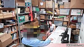 Petite Teen Bent Over for Rough Mall Cop Fuck