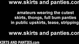 I will give you a flash of my panties while I tidy up the room