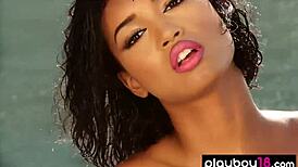 watch her strip by the pool?