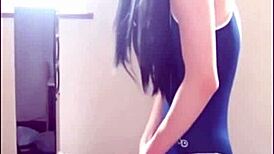 Shemale intensely plays with plastic cock in solo session for freaky fun