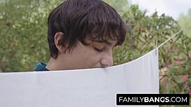 Familybangs com - Troublemaker Boy Spies Black Stepsister Olivia Jay Doing Yoga with Ricky Spanish