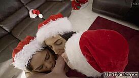 tub orgy with pals at christmas party, group fun