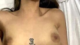 Finishing hardcore missionary with a creampie in my shaved pretty pussy