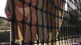 I can't believe this stockinged milf babe is roleplaying and sucking my wet pussy cock so good.