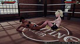 Dela vs Bree in Naked Fighter 3D Face Sitting