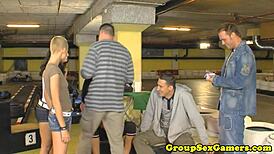 real gaming babes sucking cock after gokarting, so wild! 😎