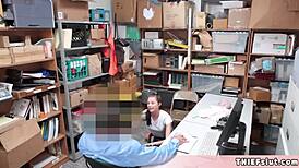 Petite Teen Bent Over for Rough Mall Cop Fuck