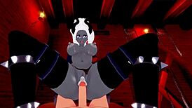 Intense sex with cerberus and judgement in helltaker pov hentai 😈