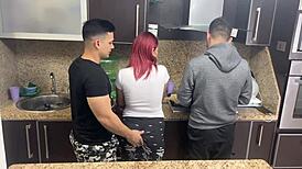 Cheating Wife Bent Over by Husband’s Friend in Kitchen