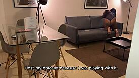 Stepson fucks stepmother on couch