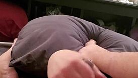 I'm getting my small cock stroked so good.