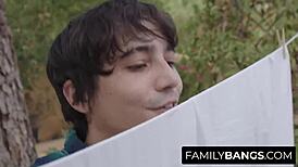 Familybangs com - Troublemaker Boy Spies Black Stepsister Olivia Jay Doing Yoga with Ricky Spanish