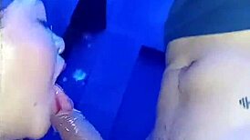 Horny petite girl fucked in men's bathroom at party.