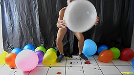 Balloon play with horny gay dilf richard lennox