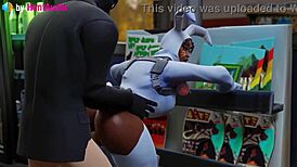 henchman fucks bunny brawler in standing doggystyle! 😈