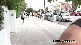 Teen brunette latina rides outdoors after blowjob for wallet rescue