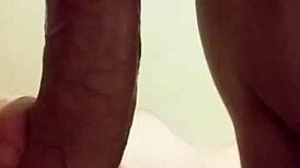 Milf gives deepthroat blowjob with saliva in spa setting, cock throbbing