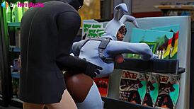 henchman fucks bunny brawler in standing doggystyle! 😈