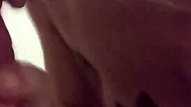 Milf gives deepthroat blowjob with saliva in spa setting, cock throbbing