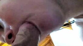 BBW blonde with piercing gets nasty fucking and squirts hard.