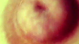 I admire Honoka's shaved body in this beach photo set