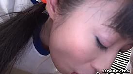 japanese stepdaughter gives uncensored blowjob in dressing room