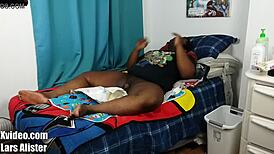 Ebony Fetish Babe Wets Diaper in Training