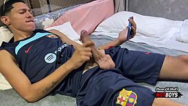 Straight primo jerking off so I helped him release tension