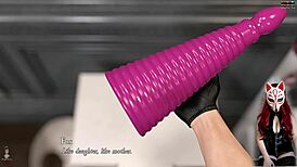 In Shadows Ep 7, a milf explores rough dildo play. Her big tits bounce with every thrust.