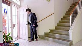 Curvy call girl in Velma cosplay takes monster cock for anal creampie.