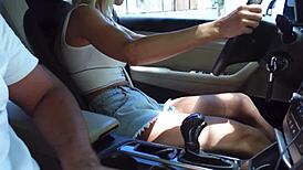 Intense hardcore anal sex with young petite 18+ in the car, cum everywhere