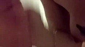 Milf gives deepthroat blowjob with saliva in spa setting, cock throbbing