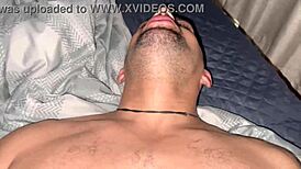 Chubby gay amateurs fuck bareback on bed