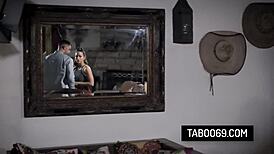 Brunette teen 18+ abigail mac gets banged by two guys at casting interview 😏