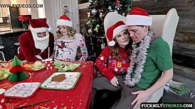 christmas fam orgy with charlotte sins unfolds in taboo group fucking