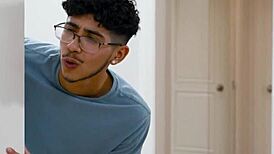 Busty Lesbian Joins Hot Threesome for Double Blowjob!