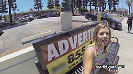 amazing big breasted teen 18+ blows outdoors