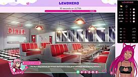 Vtuber Lewdneko plays futa fix dick dine and dash